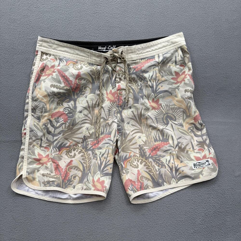 Howler Board Shorts Mens‎ 36 Multicolor Tropical Floral Swim Trunks Beach